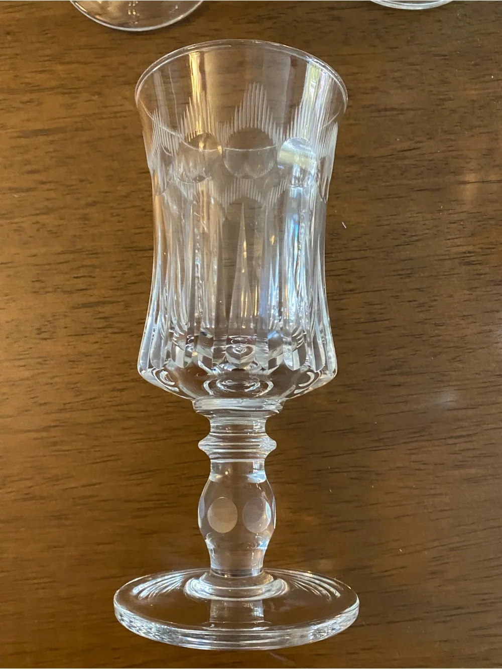 Vintage Cut Goblet Glasses - Clear Stemware from Italy